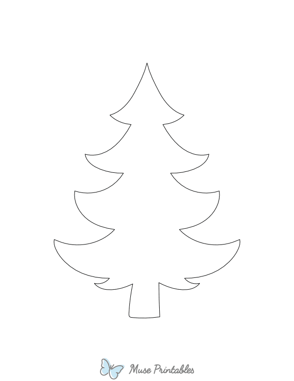 Curvy Christmas Tree Shape Outline Craft Template