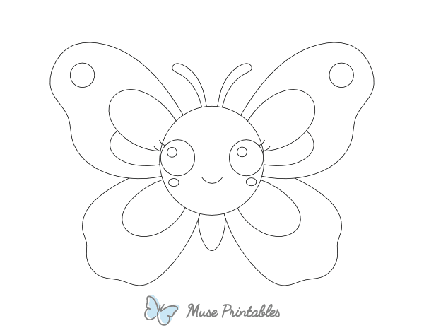 Cute Butterfly Outline Craft Template Printable
