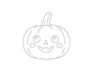 Cute Jack-o'-lantern Outline Craft Template Printable