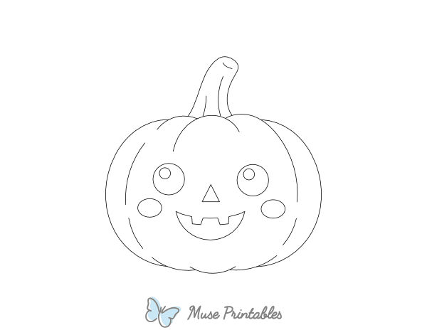 Cute Jack-o'-lantern Outline Craft Template