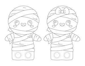 Cute Mummy Two Finger Puppet Craft Template Printable