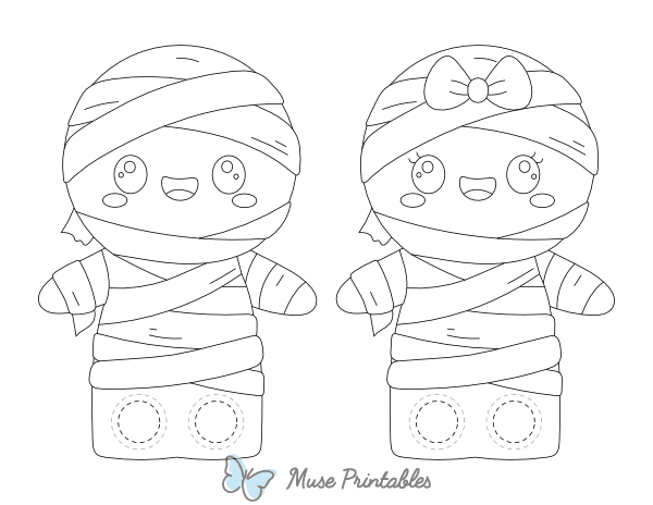 Cute Mummy Two Finger Puppet Craft Template Printable
