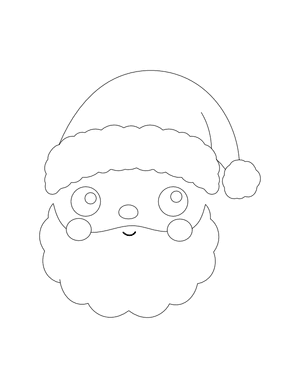 Cute Santa Claus Face Outline Craft Template Printable