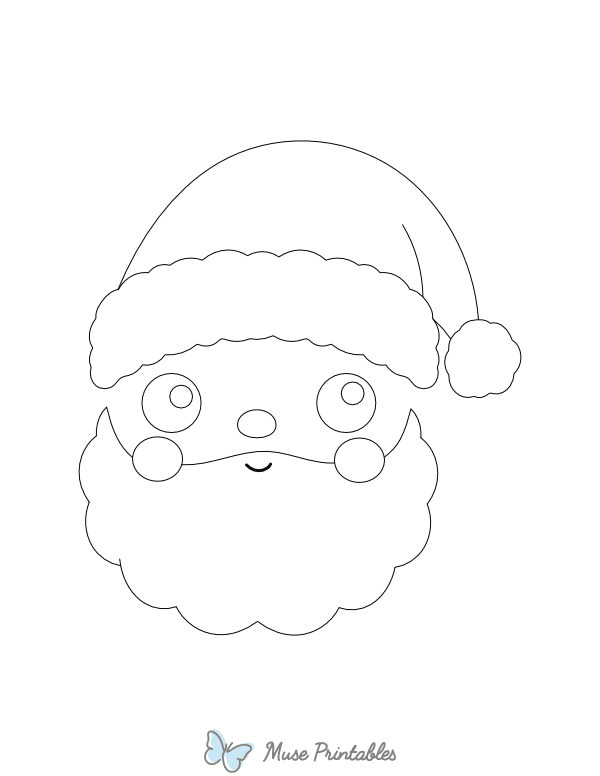 Cute Santa Claus Face Outline Craft Template