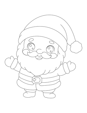 Cute Santa Claus Outline Craft Template