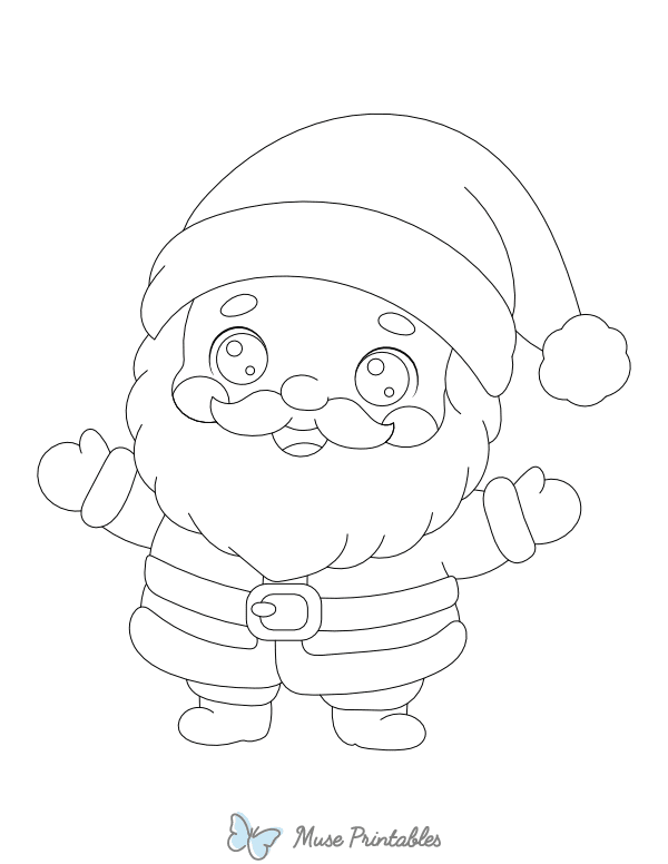 Cute Santa Claus Outline Craft Template