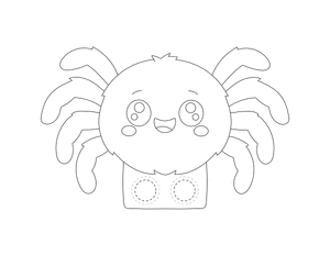 Cute Spider Two Finger Puppet Craft Template Printable