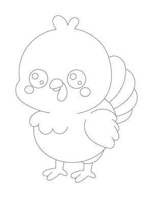 Cute Turkey Outline Craft Template