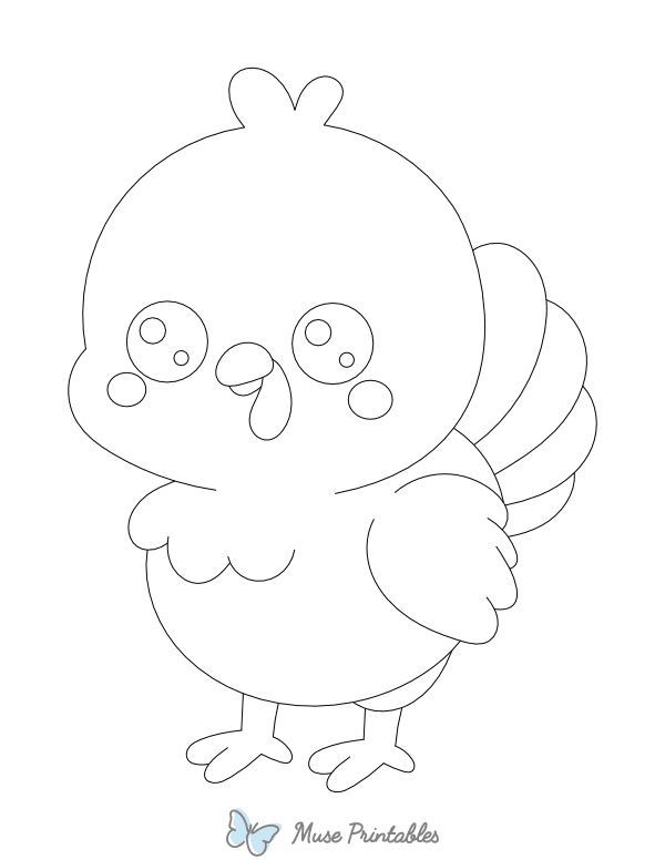 Cute Turkey Outline Craft Template