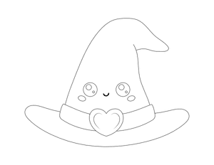 Cute Witch Hat Outline Craft Template