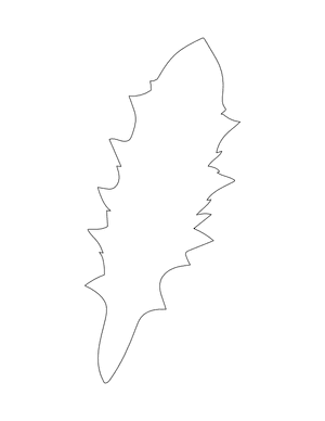 Dandelion Leaf Shape Outline Craft Template Printable