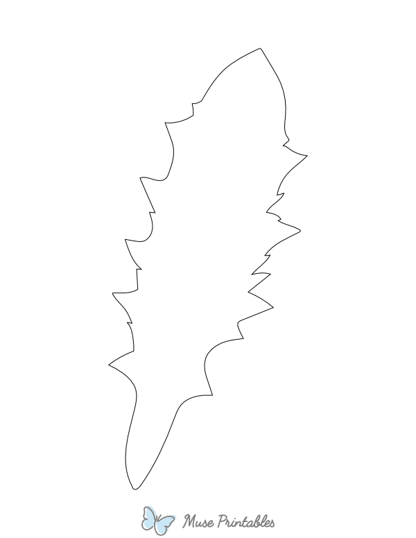 Dandelion Leaf Shape Outline Craft Template