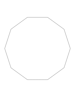 Decagon Shape Outline Craft Template Printable