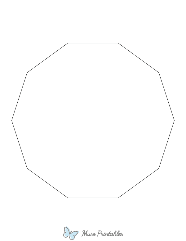 Decagon Shape Outline Craft Template Printable