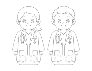 Doctor Two Finger Puppet Craft Template