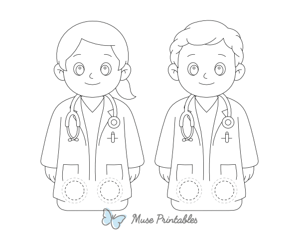 Doctor Two Finger Puppet Craft Template