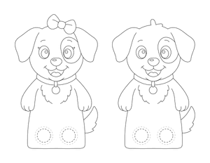 Dog Two Finger Puppet Craft Template Printable