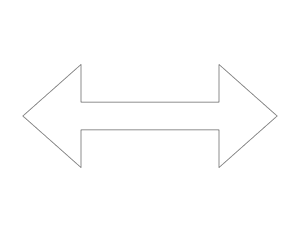 Double Arrow Shape Outline Craft Template Printable