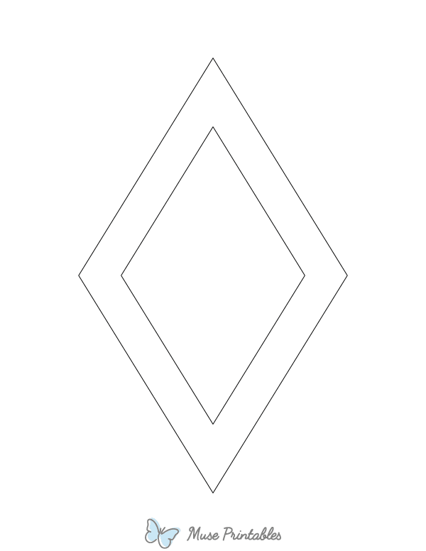 Double Diamond Shape Outline Craft Template