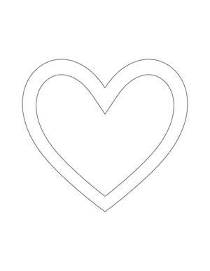 Double Heart Shape Outline Craft Template Printable