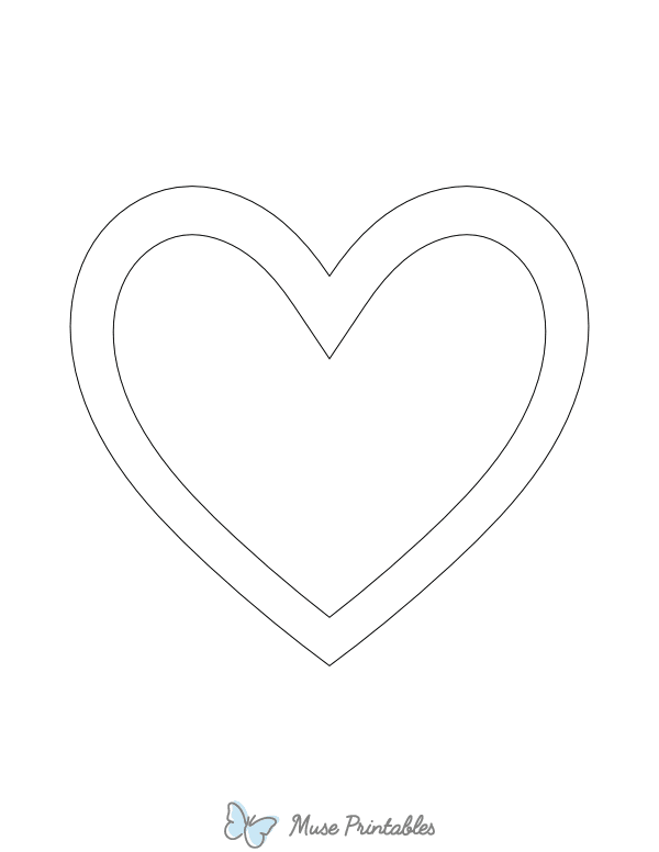 Double Heart Shape Outline Craft Template