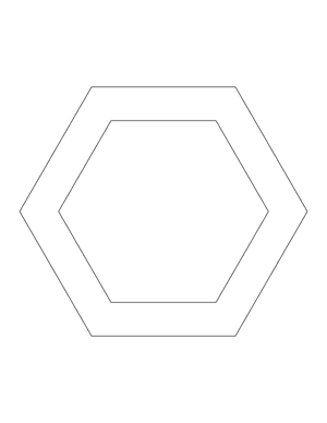 Double Hexagon Shape Outline Craft Template Printable