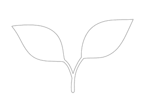 Double Leaf Shape Outline Craft Template Printable