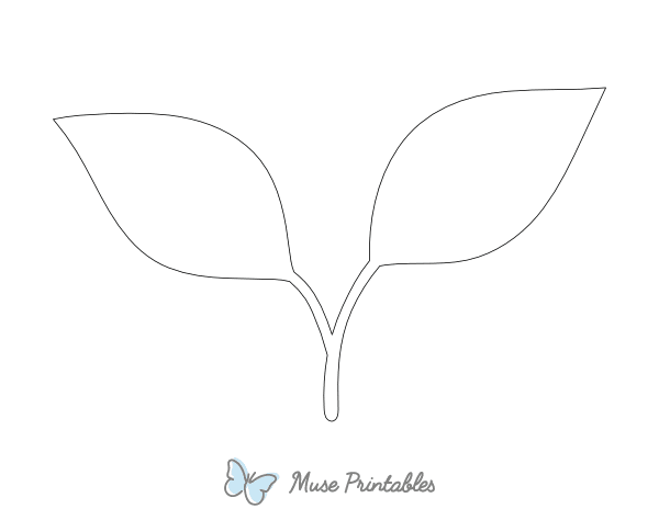Double Leaf Shape Outline Craft Template