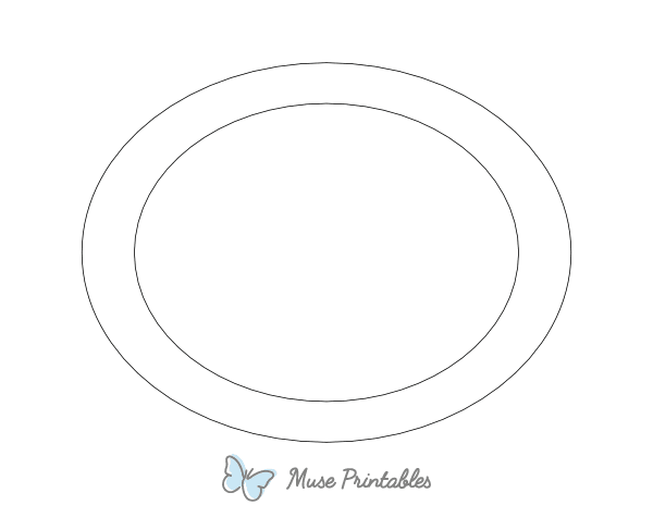Double Oval Shape Outline Craft Template