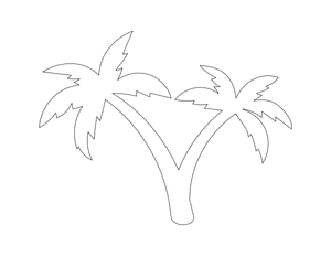Double Palm Tree Shape Outline Craft Template Printable