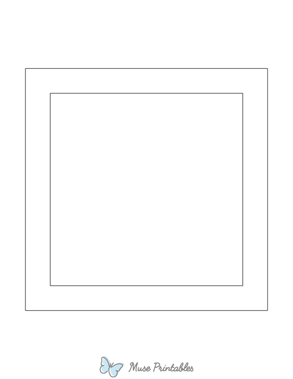 Double Square Shape Outline Craft Template Printable