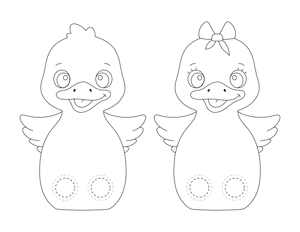 Duck Two Finger Puppet Craft Template Printable