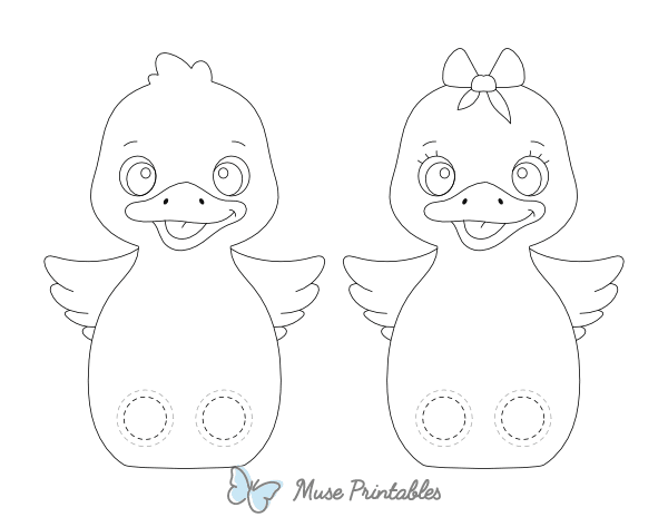 Duck Two Finger Puppet Craft Template