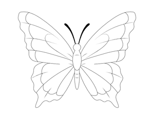 Elegant Butterfly Outline Craft Template