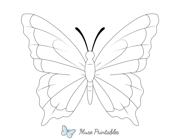 Elegant Butterfly Outline Craft Template