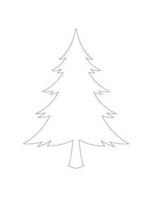 Elegant Christmas Tree Shape Outline Craft Template Printable