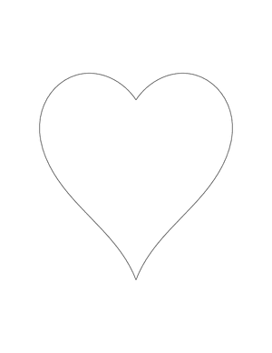 Elegant Heart Shape Outline Craft Template Printable