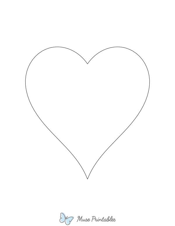 Elegant Heart Shape Outline Craft Template