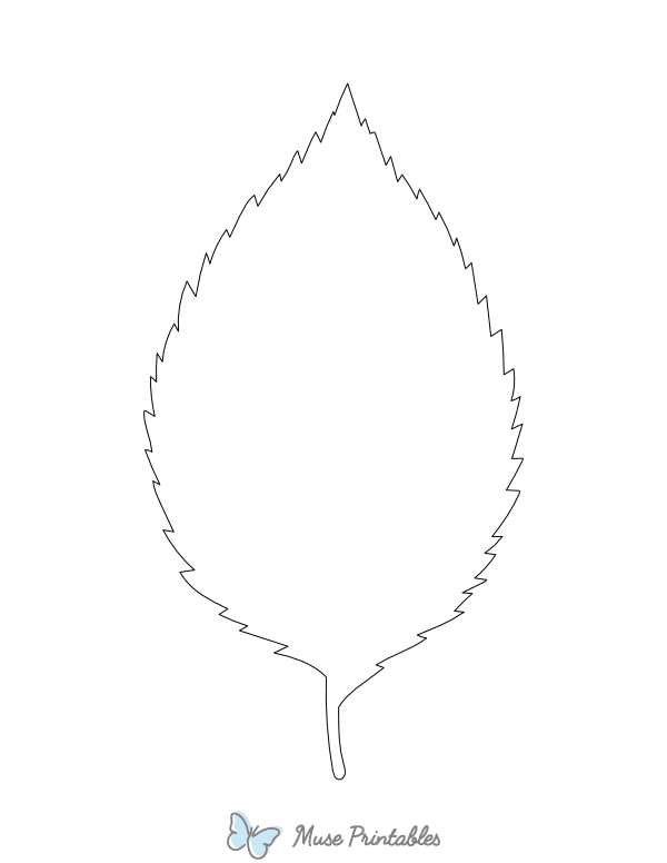 Elm Leaf Shape Outline Craft Template