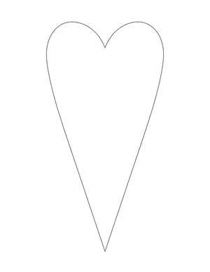 Elongated Heart Shape Outline Craft Template Printable