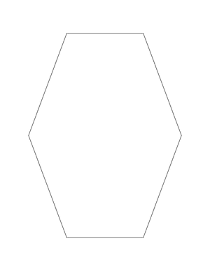 Elongated Hexagon Shape Outline Craft Template Printable