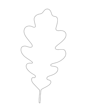 English Oak Leaf Shape Outline Craft Template Printable