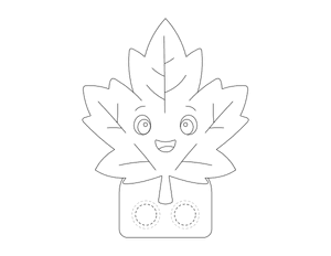 Fall Leaf Two Finger Puppet Craft Template Printable