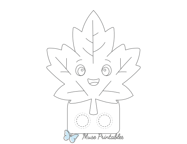 Fall Leaf Two Finger Puppet Craft Template Printable