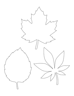 Fall Leaves Shape Outline Craft Template Printable