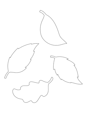Falling Leaves Shape Outline Craft Template Printable