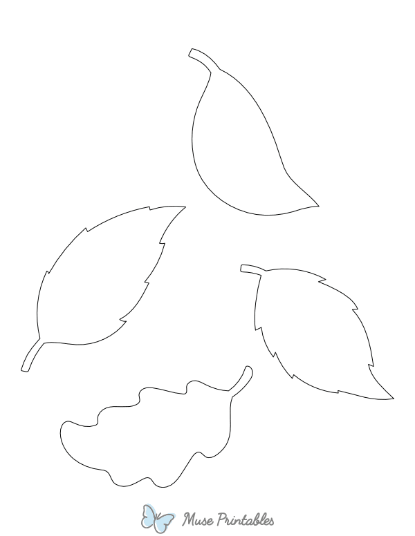 Falling Leaves Shape Outline Craft Template