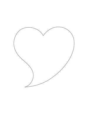 Fancy Heart Shape Outline Craft Template Printable