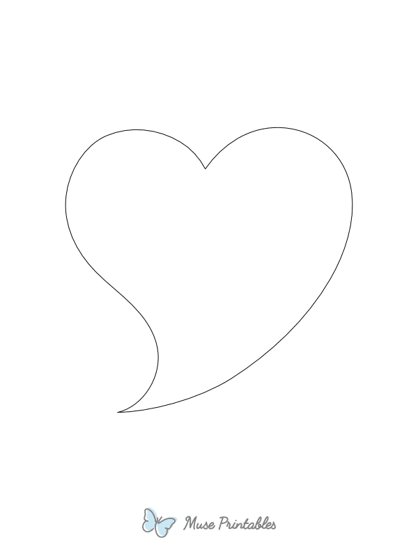 Fancy Heart Shape Outline Craft Template