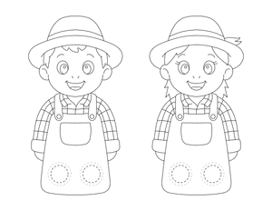 Farmer Two Finger Puppet Craft Template Printable